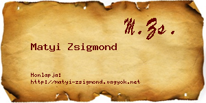Matyi Zsigmond névjegykártya
